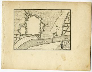 Antique Map-WESEL-PLAN-FORTRESS-GERMANY-van Loon-1693