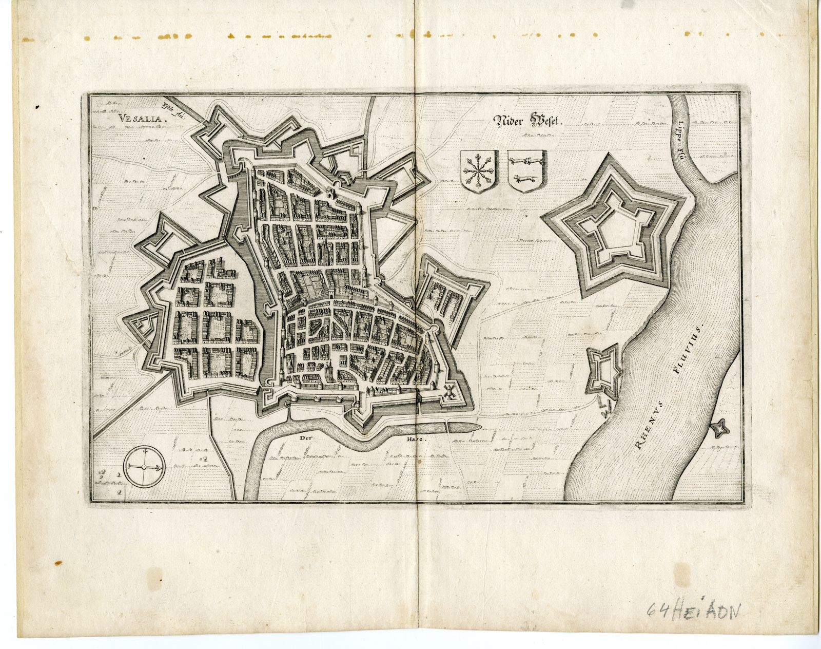Pictura 09379 416x329 Antique Map-WESEL-VESALIA-PLAN-FORTRESS-GERMANY-Merian-1650