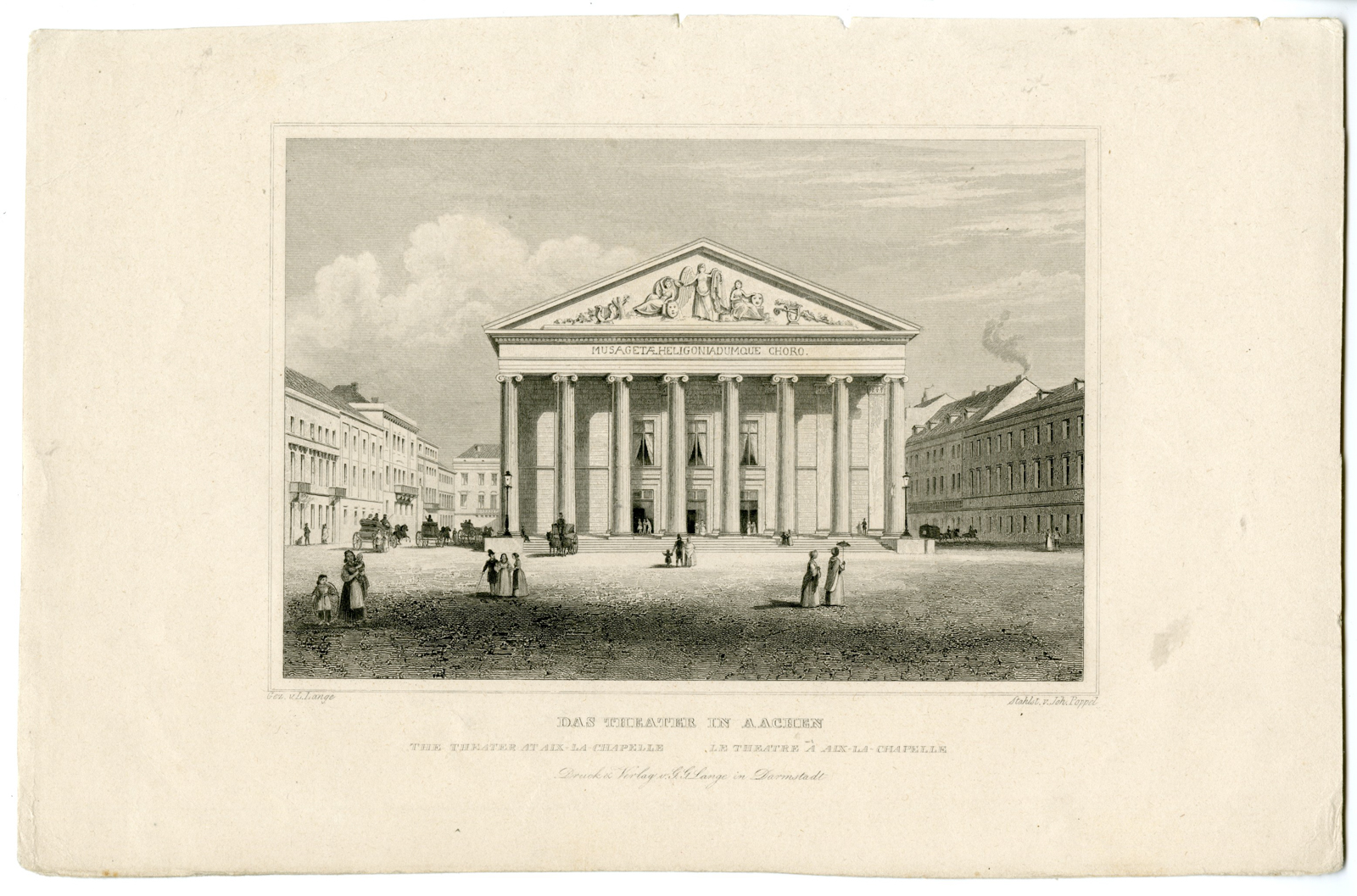 , Antique Print-AKEN-AACHEN-THEATER-GERMANY-Poppel-Lange-c.1850, Pictura Antique Prints