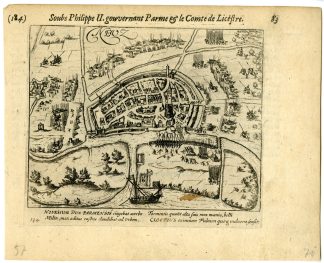 Antique Map-NEUSS-NEUZ-SIEGE-WAR-GERMANY-Baudartius-1616