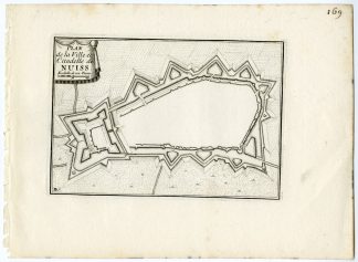 Antique Map-NEUSS-NUISS-PLAN-FORTRESS-GERMANY-Beaulieu-c.1695