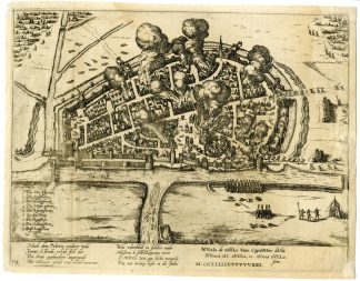 Antique Map-NEUSS-SIEGE-WAR-ATTACK-GERMANY-Hogenberg-c.1586