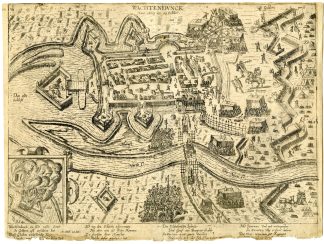 Antique Map-WACHTENDONK-SIEGE-WAR-GERMANY-Hogenberg-1605