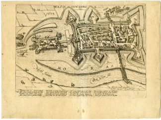 Antique Map-WACHTENDONK-SIEGE-WAR-GERMANY-Hogenberg-1603