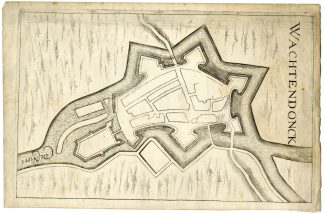 Antique Map-WACHTENDONK-PLAN-FORTRESS-GERMANY-Gualdo Priorato-1683