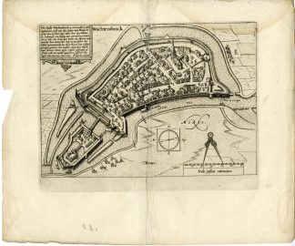 Antique Map-WACHTENDONK-PLAN-FORTRESS-GERMANY-Kaerius-Guicciardini-1648