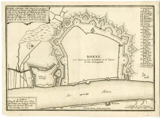 Antique Map-BONN-PLAN-FORTRESS-GERMANY-de Fer-c.1690