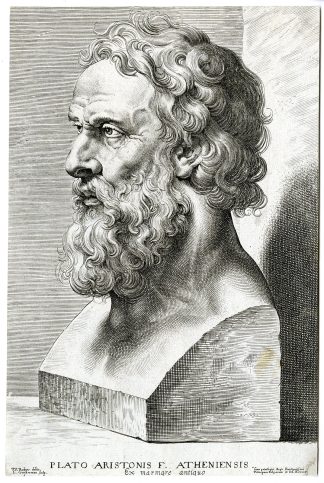 Antique Master Print-PLATO-BUST-Vorsterman-Rubens-1630?1638