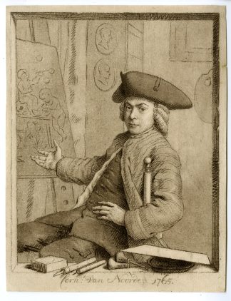 Rare-Antique Master Print-CORNELIS-VAN-NOORDE-SELF-PORTRAIT-van Noorde-1765