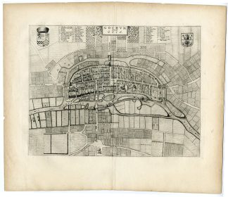 Antique Map-VIEW-GOCH-GOCHUM-FORTIFICATIONS-Bleau-1649