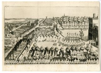 Rare-Antique Master Print-THE HAGUE-12 YR.TRUCE-CELEBRATION-Frisius-c.1628
