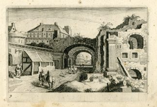 Rare-Antique Master Print-TOWNSCAPE-RUINS-NO.9-Frisius-Bril-1611
