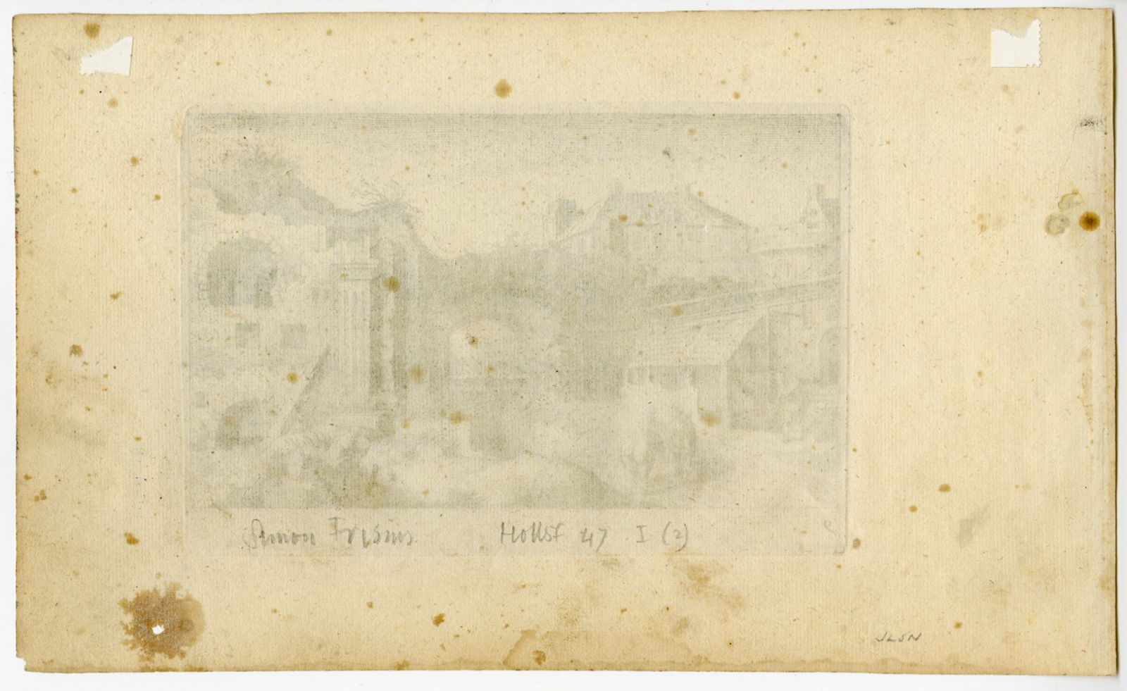 , Rare-Antique Master Print-TOWNSCAPE-RUINS-NO.9-Frisius-Bril-1611, Pictura Antique Prints