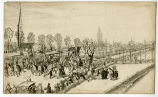 Rare-Antique Master Print-ARRIVAL-SPANISH-AMBASSADORS-RIJSWIJK-Frisius-1608