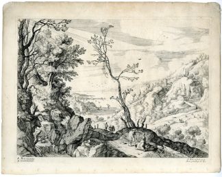 Antique Master Print-JUDAH-TAMAR-ITALIAN LANDSCAPE-van Nieulandt-Bril-c.1610