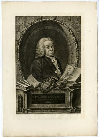 Rare-Antique Master Print-QUESNAY-PHYSICIAN-ECONOMIST-PORTRAIT-Francois-c.1765