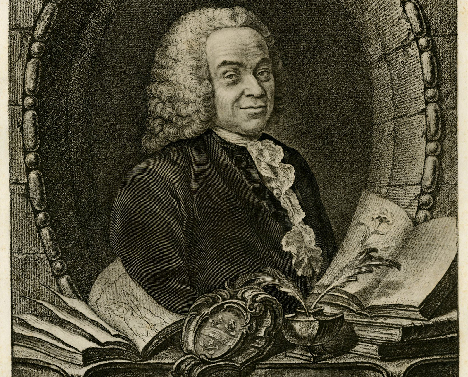 , Rare-Antique Master Print-QUESNAY-PHYSICIAN-ECONOMIST-PORTRAIT-Francois-c.1765, Pictura Antique Prints