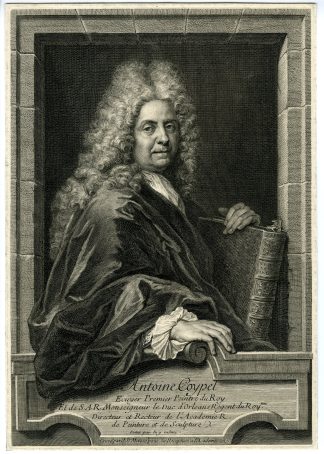 Rare-Antique Master Print-COYPEL-PORTRAIT-Masse-Coypel-1717