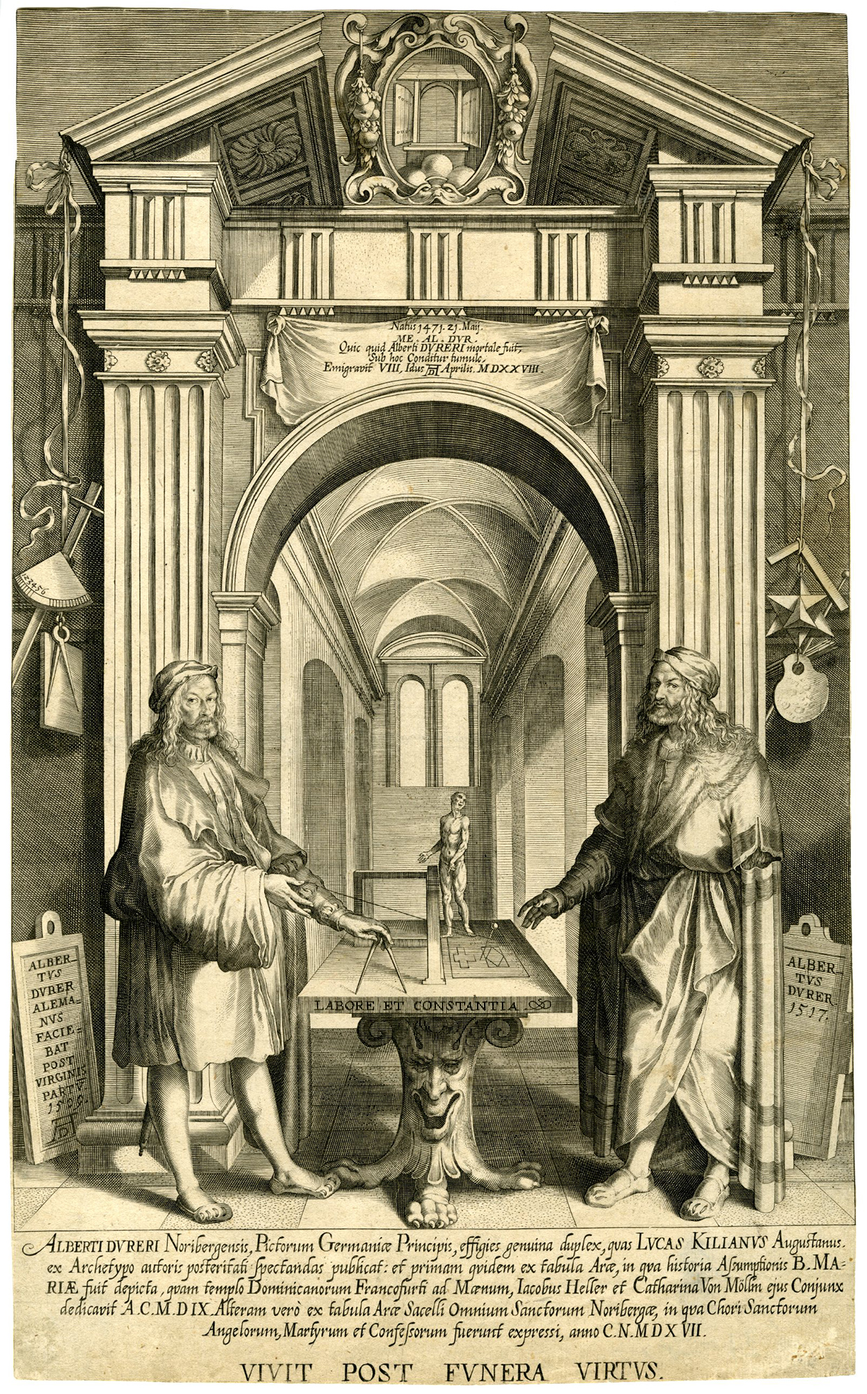 , Rare-Antique Master Print-DURER-DOUBLE-PORTRAIT-Kilian-D?rer-c.1628, Pictura Antique Prints
