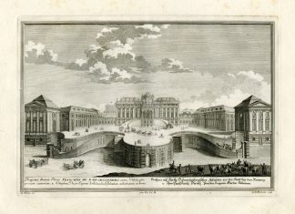 Antique Master Print-SCHWARZENBERG-PALACE-VIENNA-Heumann-Kleiner-1725