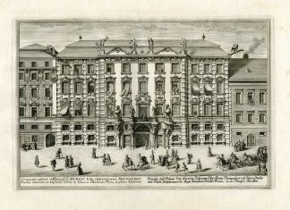 Antique Master Print-NEUPAUER-BREUNER-PALACE-VIENNA-Corvinus-Kleiner-1725