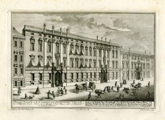 Antique Master Print-PALACE-QUESTENBERG-VIENNA-Corvinus-Kleiner-1725