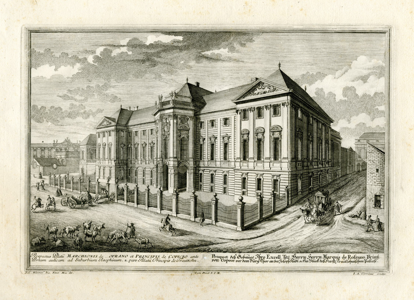 , Antique Master Print-PALACE-AUERSPERG-ROFRANO-VIENNA-Corvinus-Kleiner-1725, Pictura Antique Prints