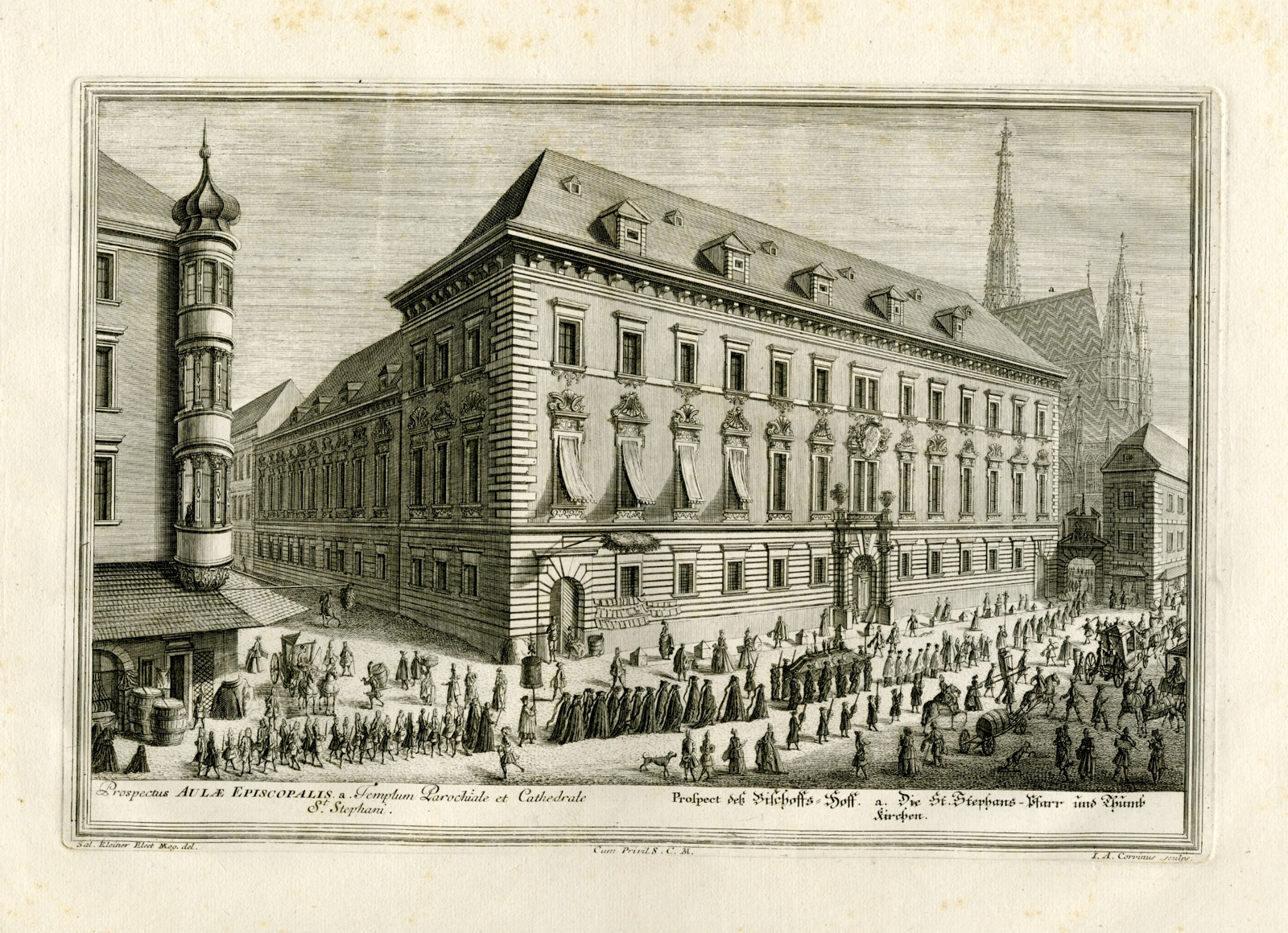 Pictura 10330 416x302 Antique Master Print-ARCHBISHOP-PALACE-STEPHANSDOM-VIENNA-Corvinus-Kleiner-1725