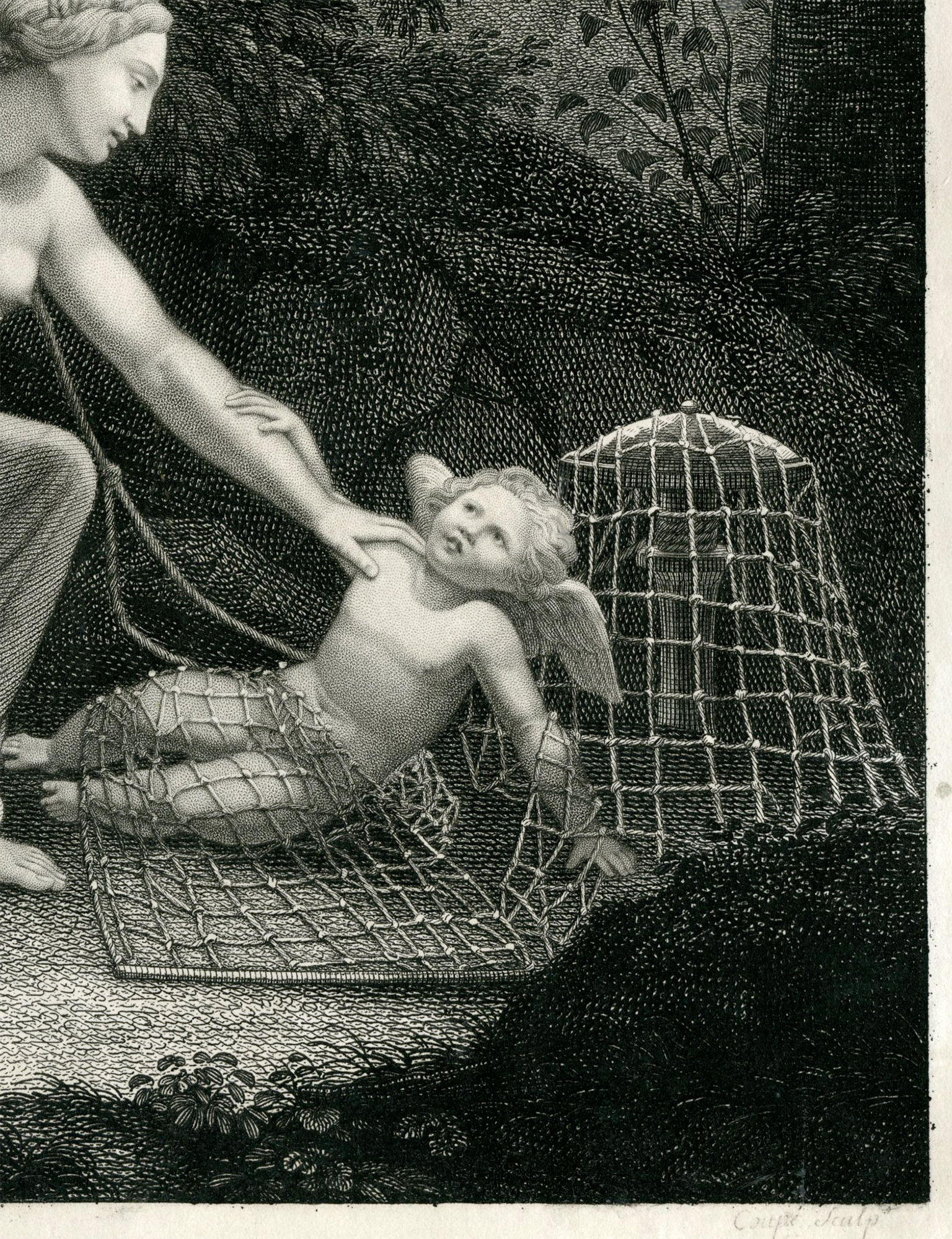 , Antique Master Print-CUPIDS-NYMPHS-FOREST-ALLEGORY-Coupe-Gaulle-c.1810, Pictura Antique Prints