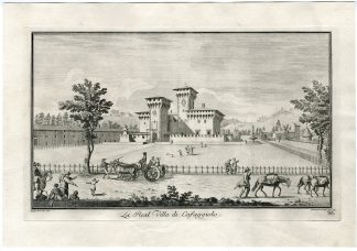 Antique Master Print-VILLA-CASAGGIOLO-VEDUTA-ITALIA-Corsi-Zocchi-1744