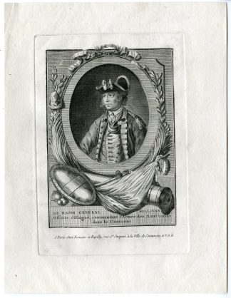 Rare-Antique Print-MAJOR-GENERAL-SULLIVAN-AMERICAN-REVOLUTION-Dupin-1775-1781