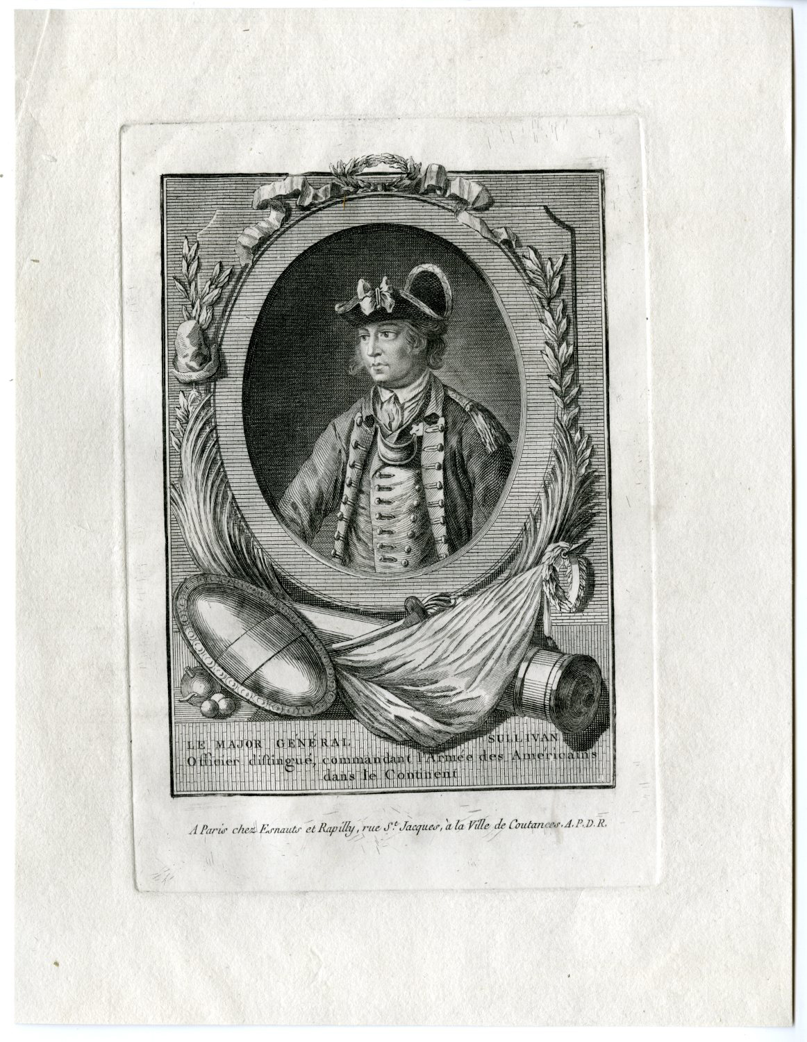 , Rare-Antique Print-MAJOR-GENERAL-SULLIVAN-AMERICAN-REVOLUTION-Dupin-1775-1781, Pictura Antique Prints