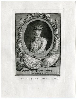 Rare-Antique Print-CHARLES-LEE-MAJOR-GENERAL-AMERICAN-REVOLUTION-Dupin-1775-1781