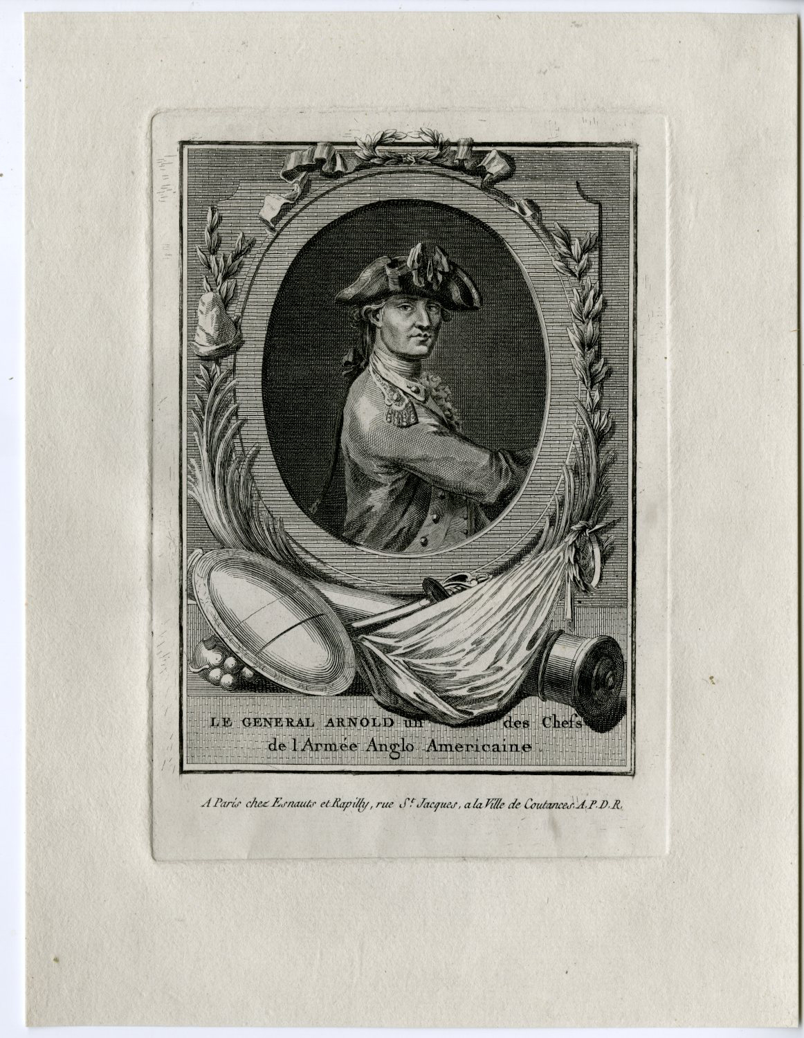 , Rare-Antique Print-BENEDICT-ARNOLD-GENERAL-CONTINENTAL-ARMY-USA-Dupin-1775-1781, Pictura Antique Prints