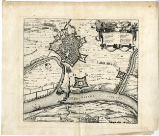 Antique Map-WESEL-PLAN-FORTRESS-GERMANY-Merian-1633