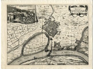 Antique Map-WESEL-PLAN-FORTRESS-GERMANY-Visscher-1629