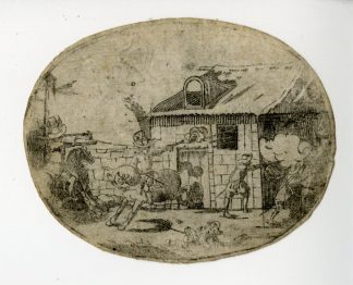 Antique Print-SIEGE-ON-HOUSE-SILVER DESIGN-Anonymous-c.1700-1720
