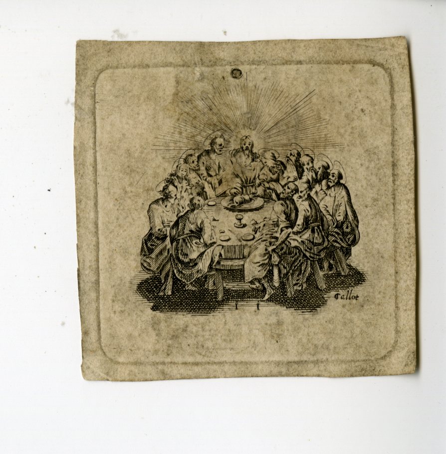 , Antique Master Print-LAST-SUPPER-SIGNED-SILVER-DESIGN-Callot-c.1700-1720, Pictura Antique Prints