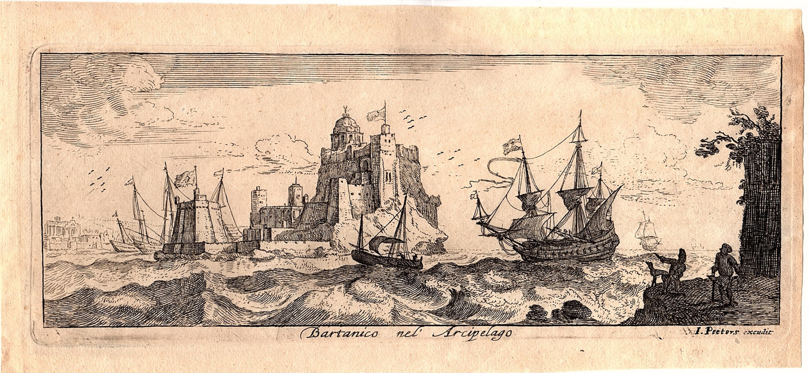 , Antique Print-BARTANICO-DARDANELLE-TURKEY-CASTLE-ISLAND-SEA-Vorsterman-1680, Pictura Antique Prints