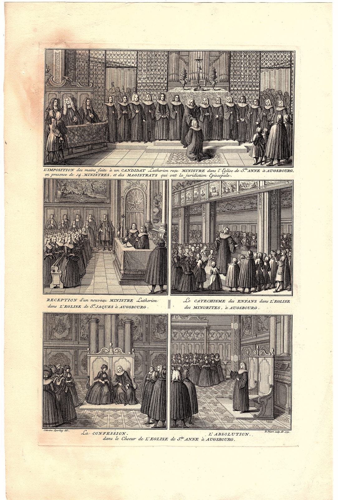 , Antique Print-LUTHERAN CUSTOMS-RELIGION-MINISTER-CATECHISM-Picart-Heckel-1720, Pictura Antique Prints