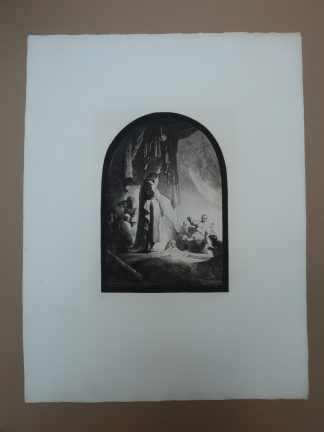 Antique Master Print-RESURRECTION-LAZARUS-HELIOGRAVURE-Charreyre-Rembrandt-1883