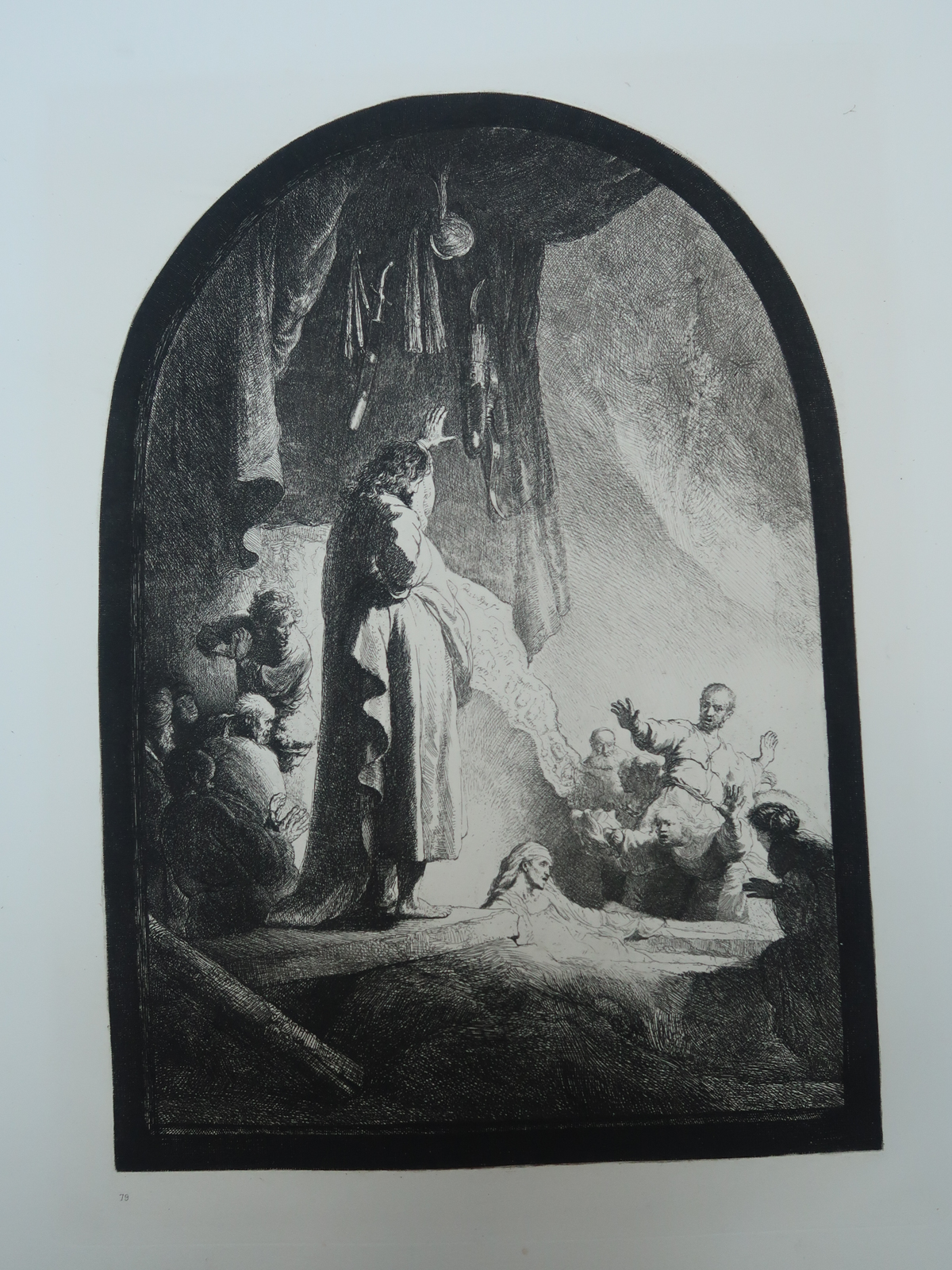 , Antique Master Print-RESURRECTION-LAZARUS-HELIOGRAVURE-Charreyre-Rembrandt-1883, Pictura Antique Prints