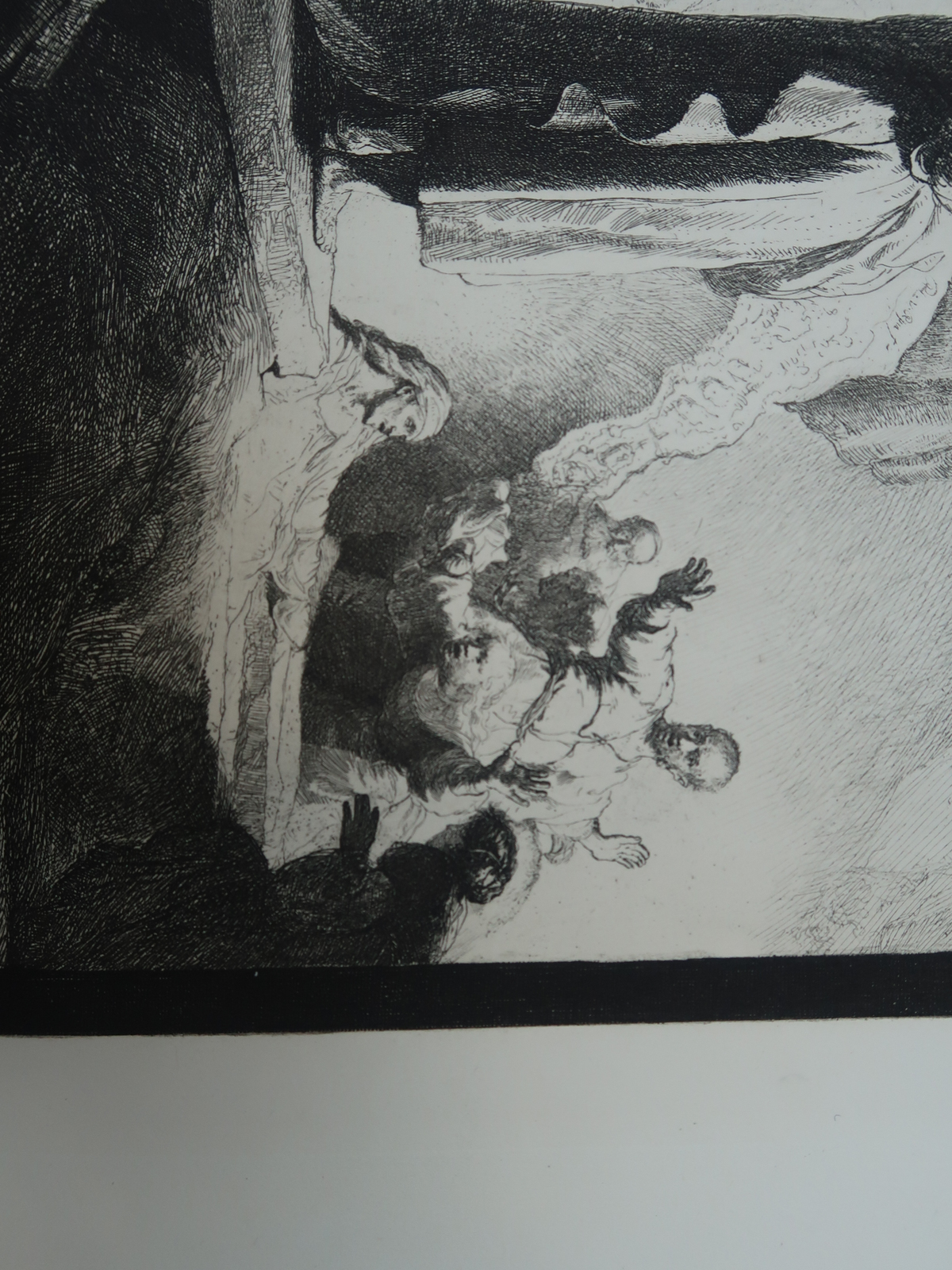 , Antique Master Print-RESURRECTION-LAZARUS-HELIOGRAVURE-Charreyre-Rembrandt-1883, Pictura Antique Prints
