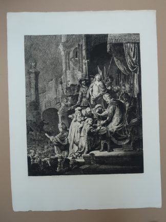 Antique Master Print-CHRIST-BEFORE-PILATE-HELIOGRAVURE-Charreyre-Rembrandt-1883