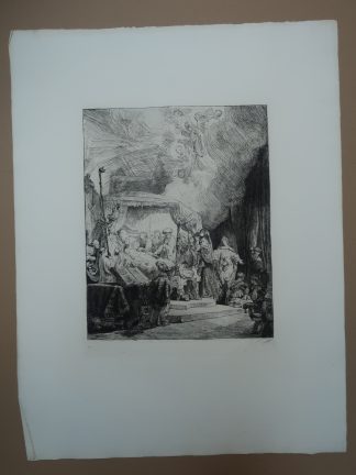 Antique Master Print-DEATH-OF-THE-VIRGIN-HELIOGRAVURE-Charreyre-Rembrandt-1883