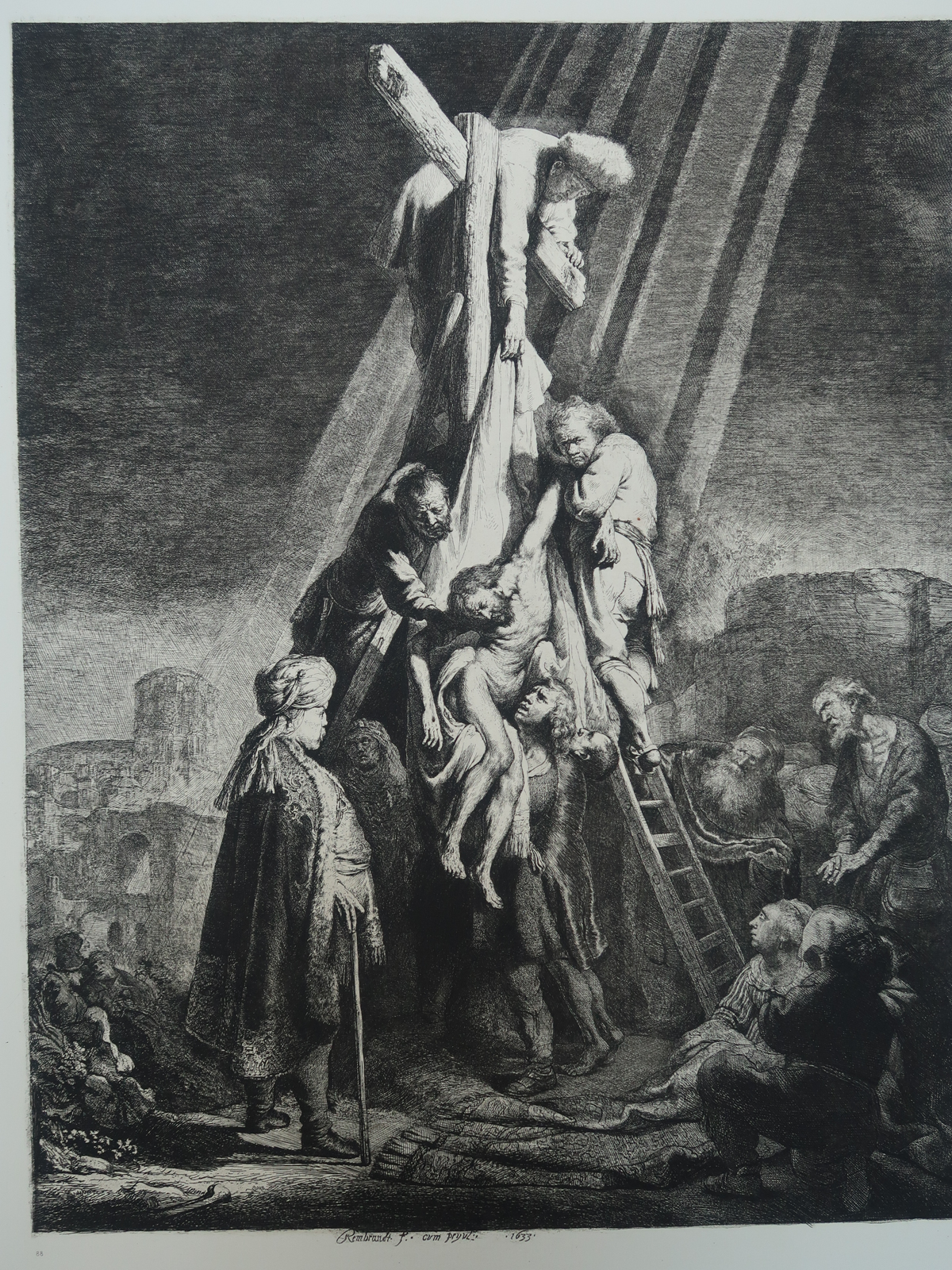 , Antique Master Print-DESCENT-FROM-CROSS-HELIOGRAVURE-Charreyre-Rembrandt-1883, Pictura Antique Prints
