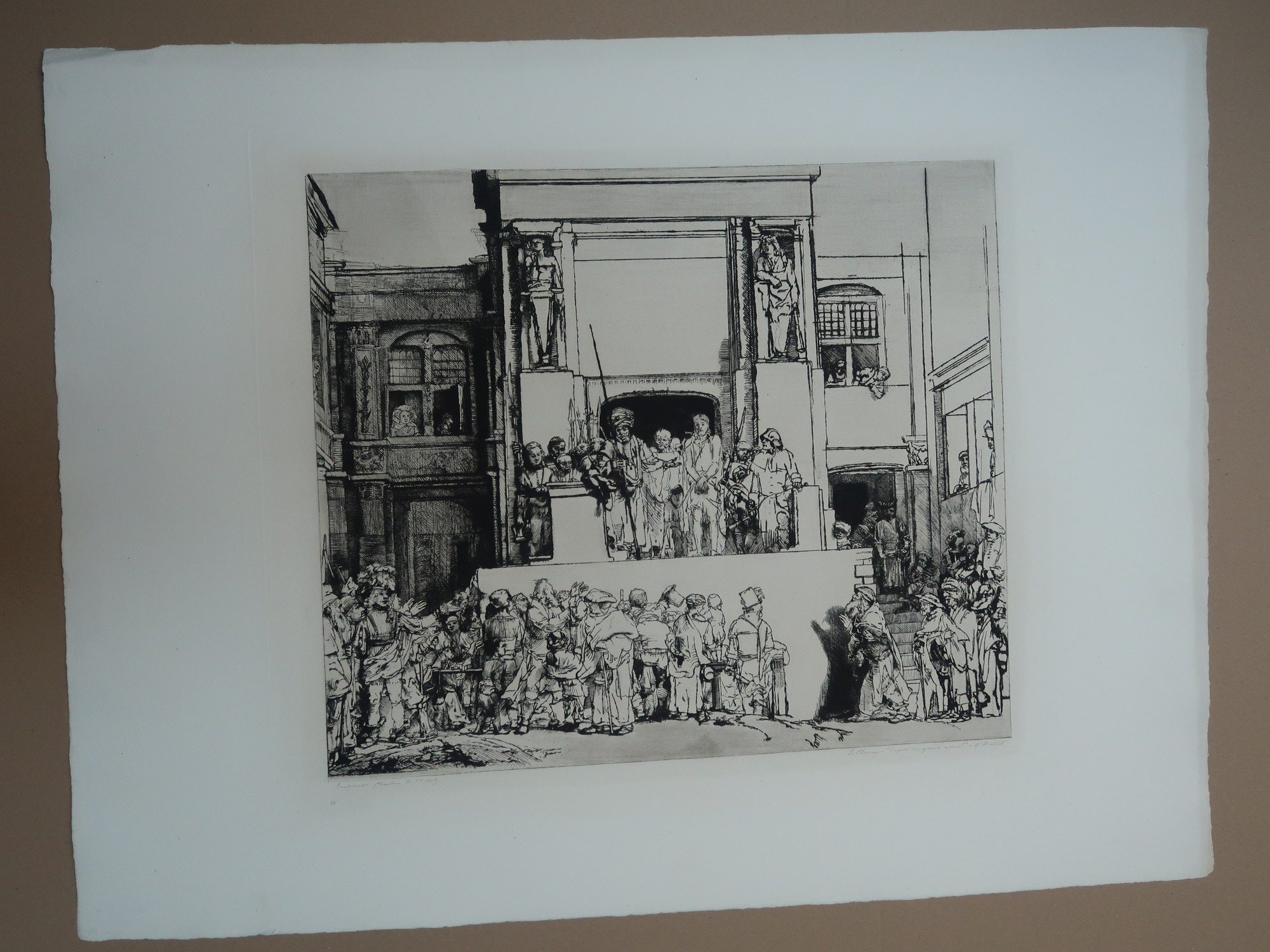 , Antique Master Print-CHRIST-PRESENTED-HELIOGRAVURE-Charreyre-Rembrandt-1883, Pictura Antique Prints
