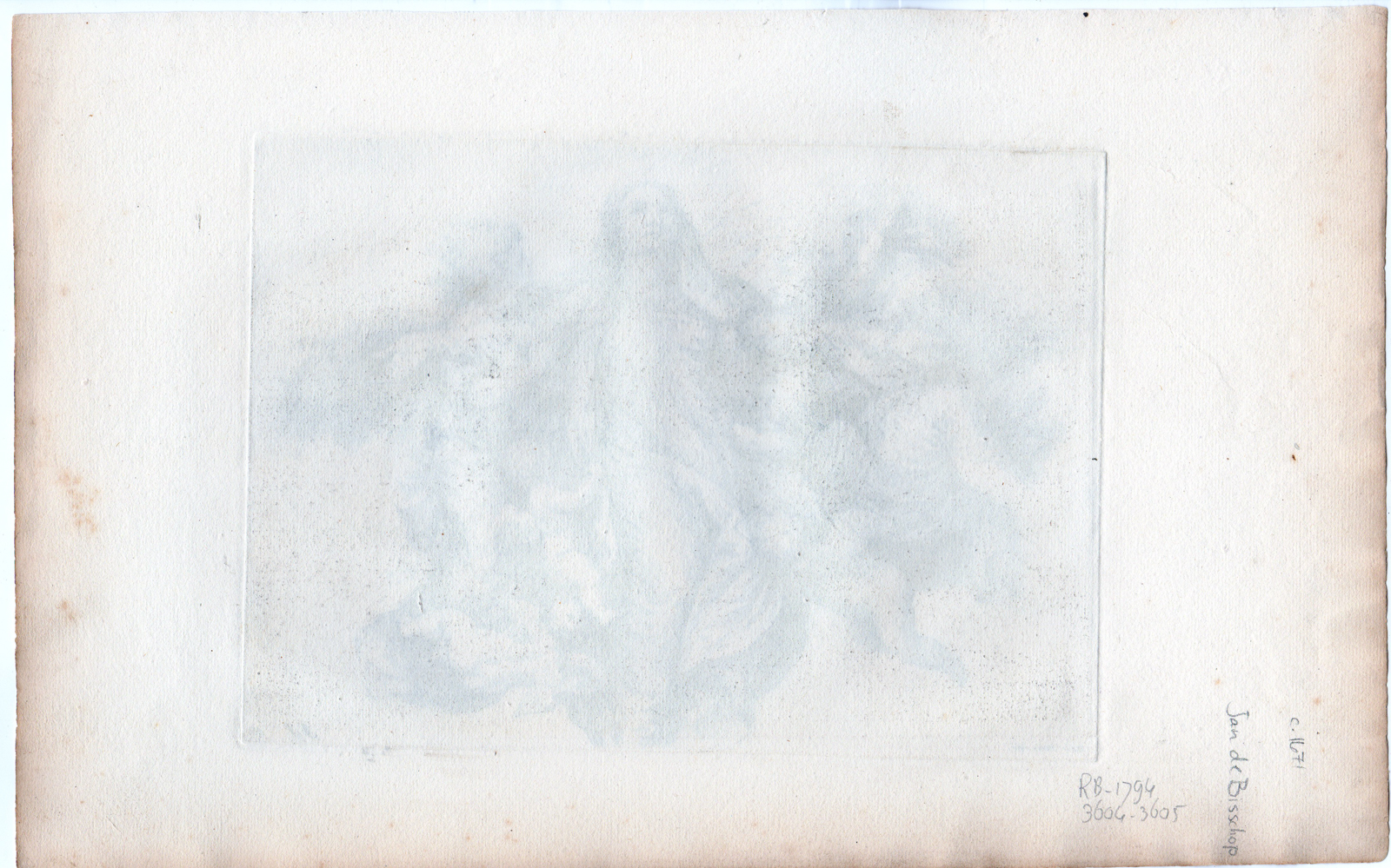 , Antique Master Print-ANGELS-VIRGIN-ASSUMPTION-PUTTI-Bisschop-Michelangelo-1671, Pictura Antique Prints