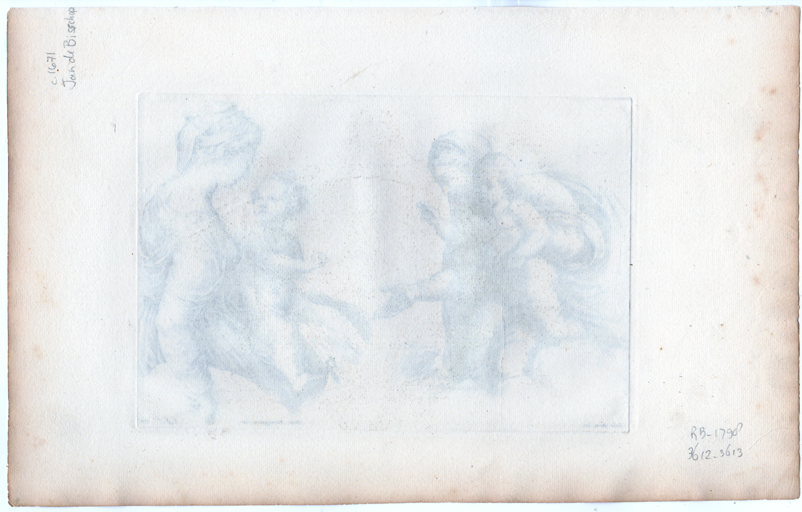 , Antique Master Print-RELIGION-BIBLE-MARY WITH CHILD-Bisschop-Michelangelo -1671, Pictura Antique Prints