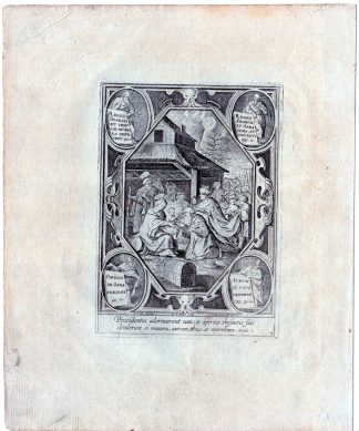 Antique Print-MAGI-ADORATION-GIFTS-CHRIST-JOHN-MARY-BIBLE-Barbe -de Vos.-1750